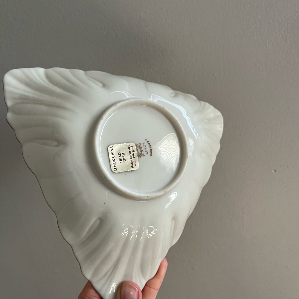 Lenox China Triad Dish Hand Decorated with 24K Gold - Picture 5 of 6